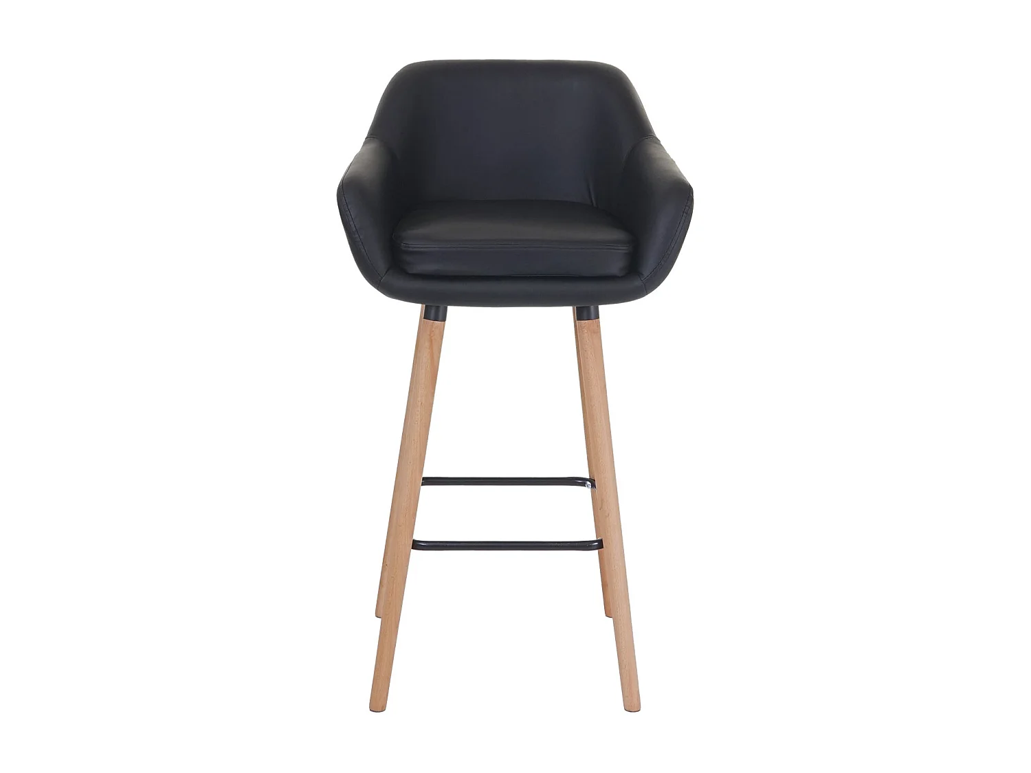 Tabouret de bar Vaasa T381 (lot de 2),  similicuir, noir