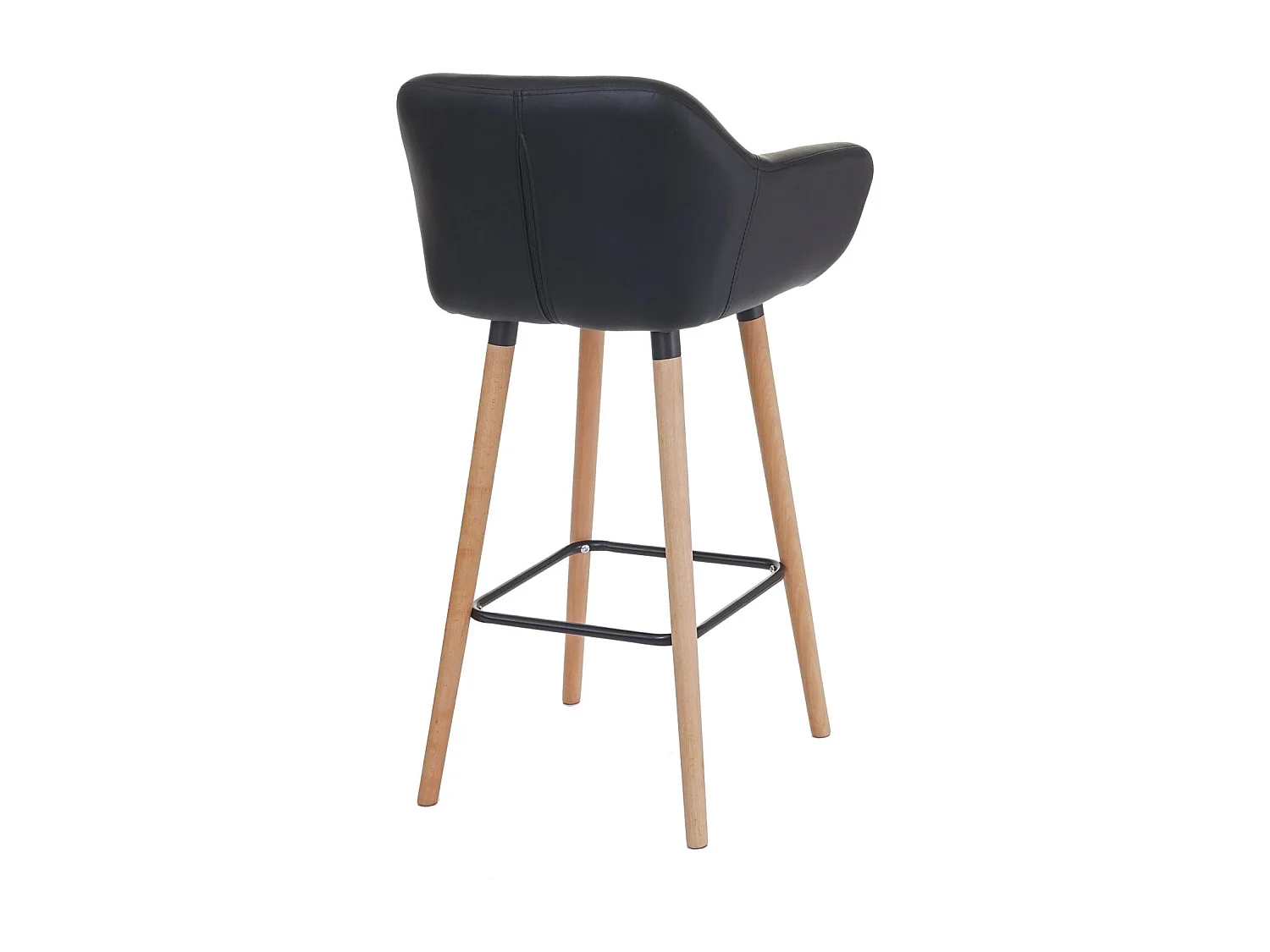 Tabouret de bar Vaasa T381 (lot de 2),  similicuir, noir