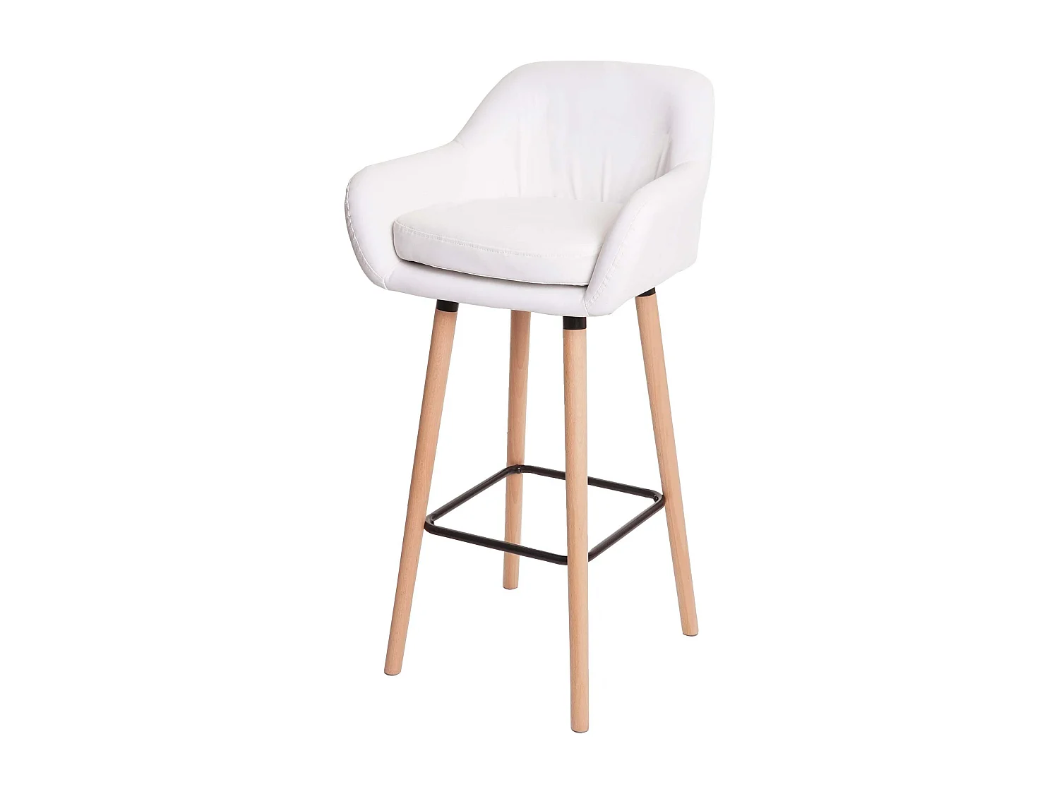 Tabouret de bar Vaasa T381 (lot de 2),  simili cuir, blanc