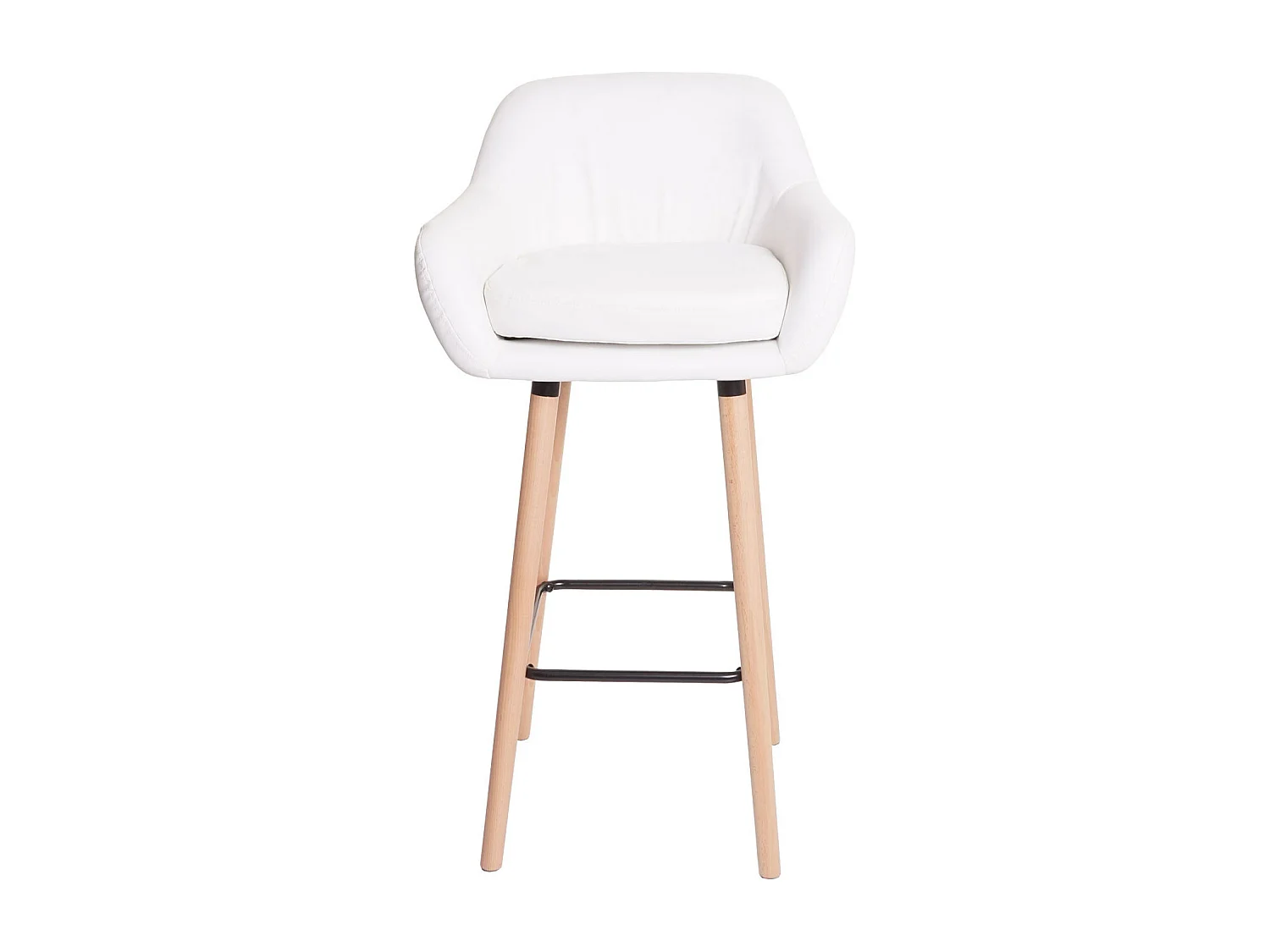 Tabouret de bar Vaasa T381 (lot de 2),  simili cuir, blanc