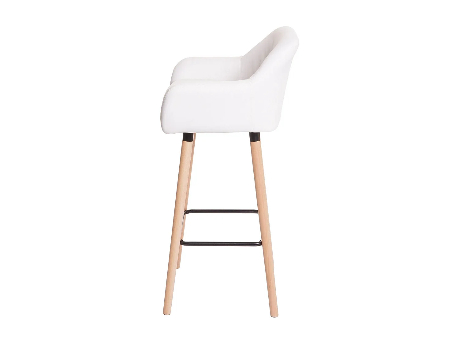 Tabouret de bar Vaasa T381 (lot de 2),  simili cuir, blanc