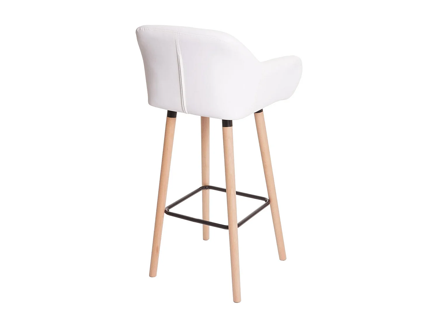 Tabouret de bar Vaasa T381 (lot de 2),  simili cuir, blanc