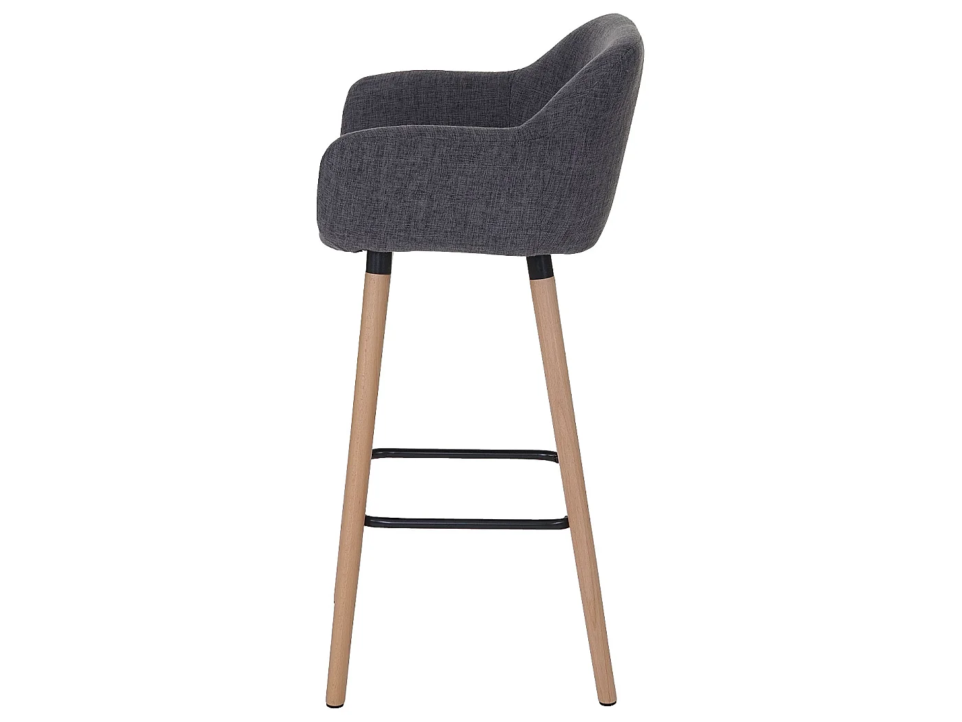 Banco de bar Vaasa T381 (conjunto de 2),  têxtil, cinzento