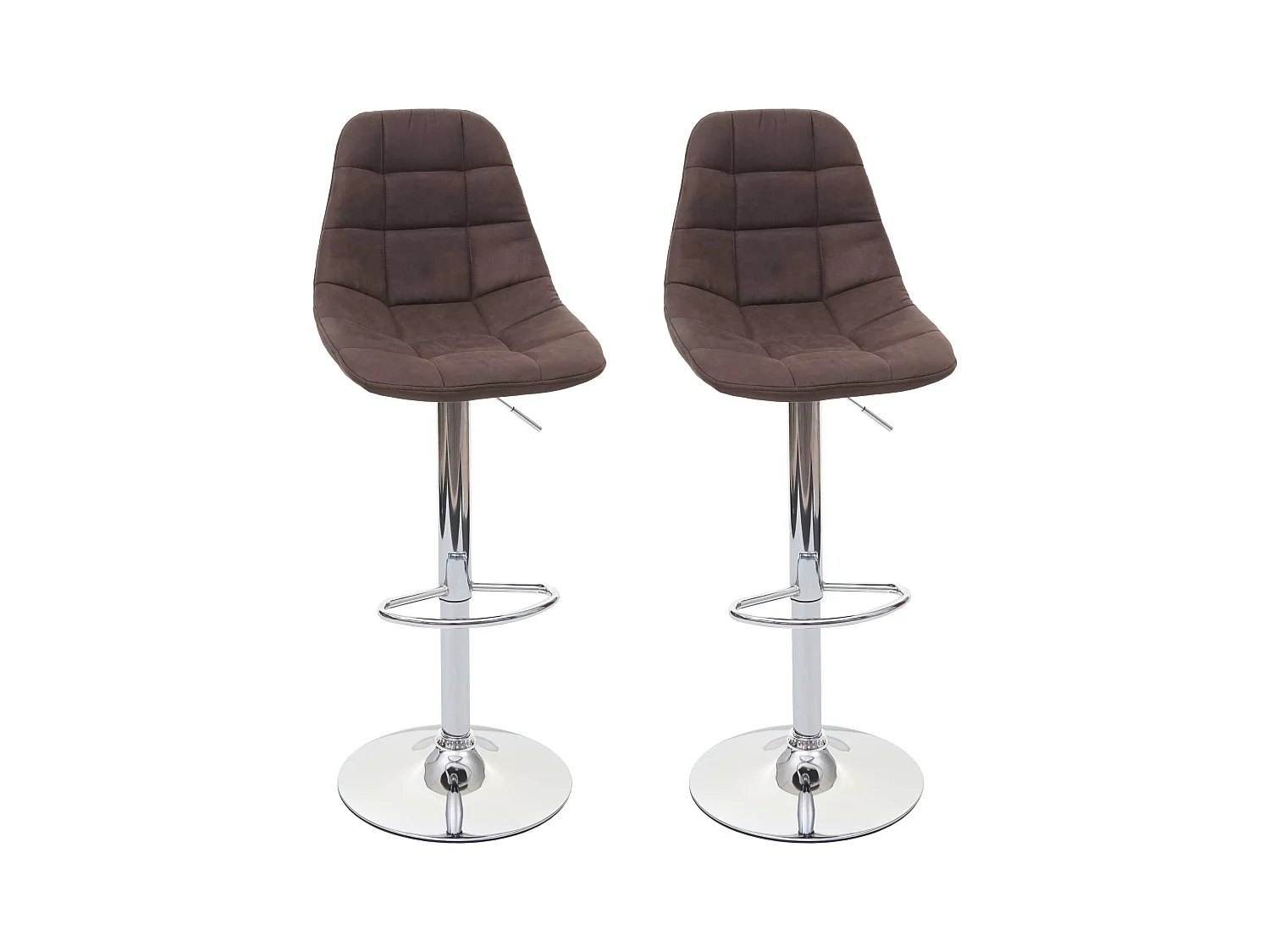 Tabouret de bar MCW-A67 (lot de 2),  vintage brun foncé, textile