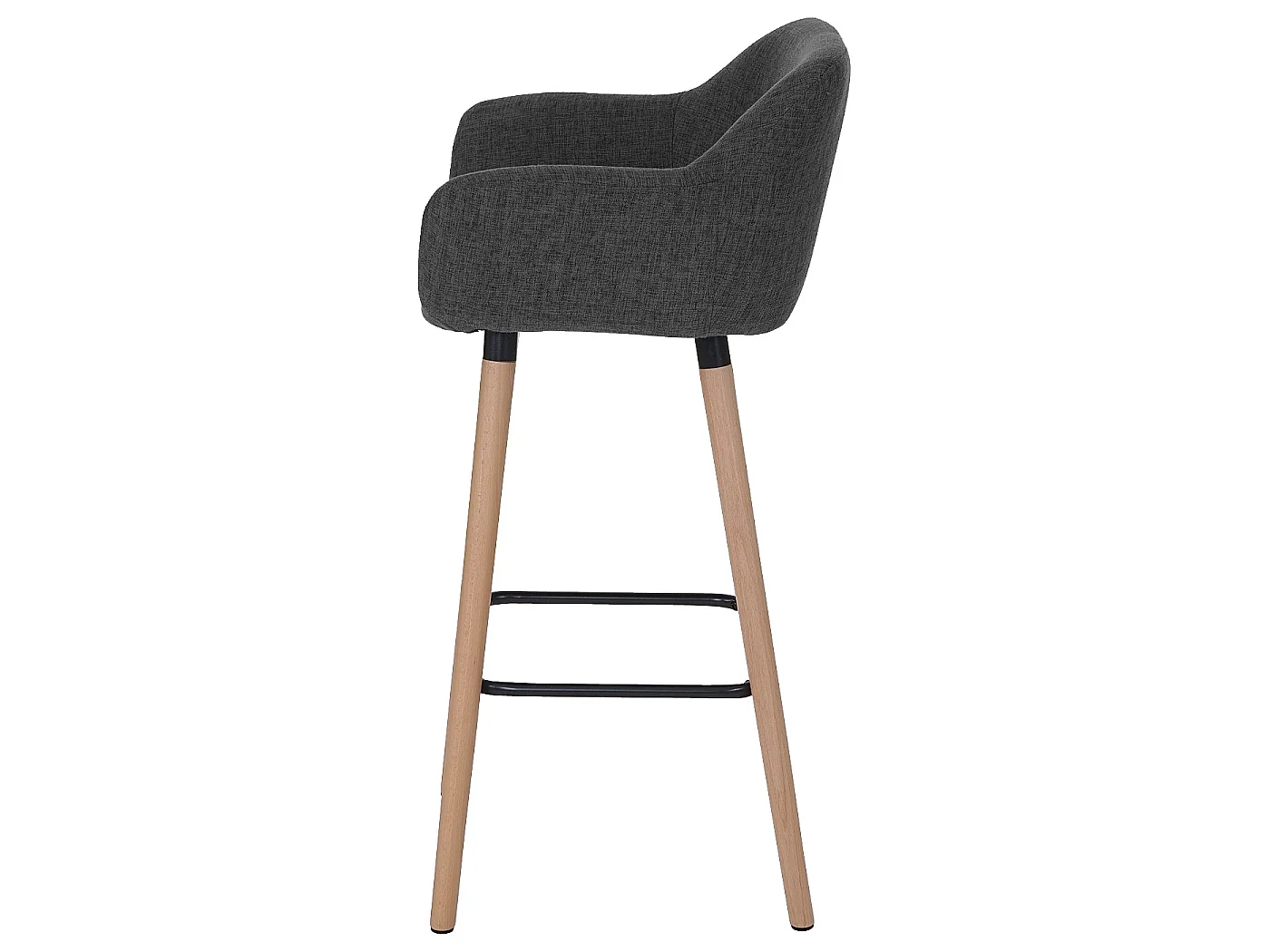 Taburete de bar Vaasa T381 (set de 2),  textil, gris oscuro