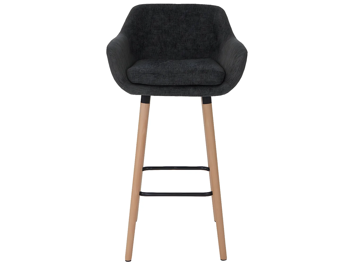 Tabouret de bar Vaasa T381 (lot de 2),  tissu, gris foncé