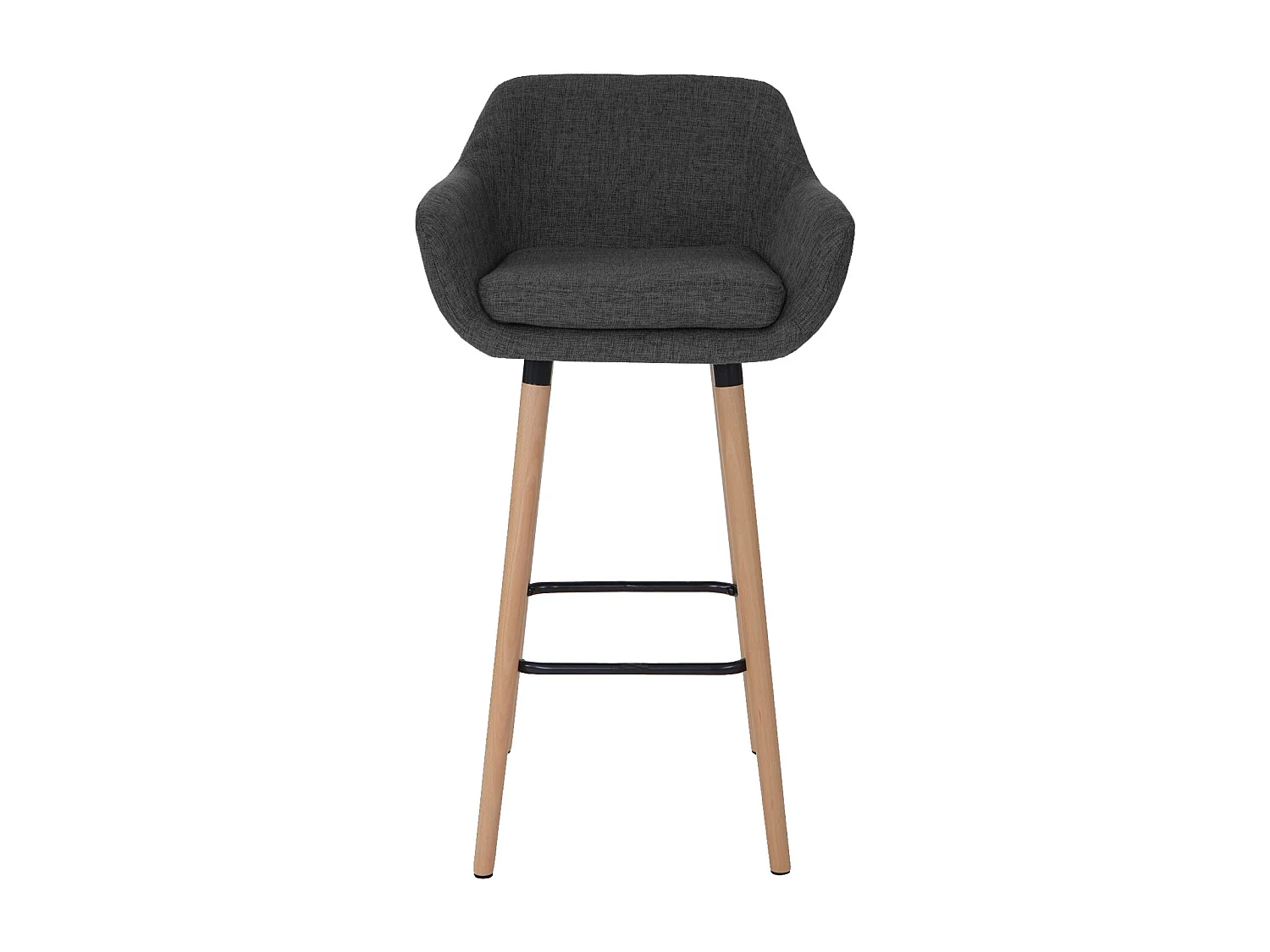 Stołek barowy Vaasa T381 (zestaw 2 szt.),  tekstylny, ciemnoszary