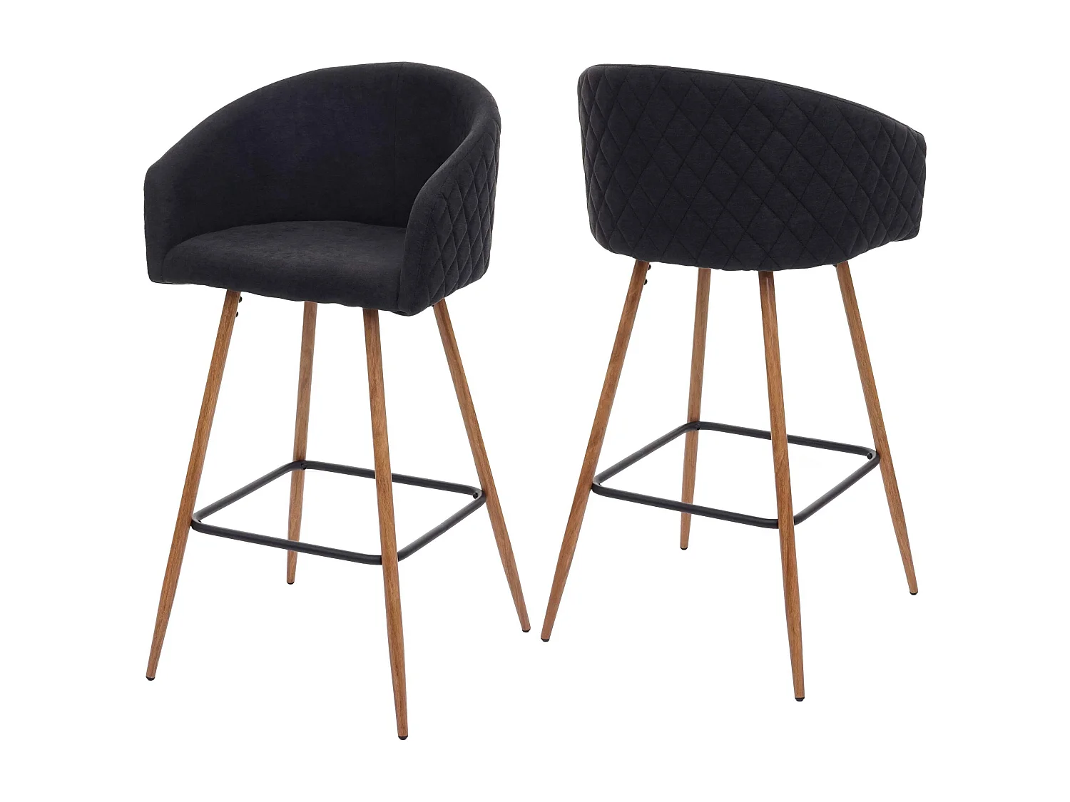 Stołek barowy MCW-D72 (zestaw 2 szt.),  tkanina/tekstylia, antracyt/szary