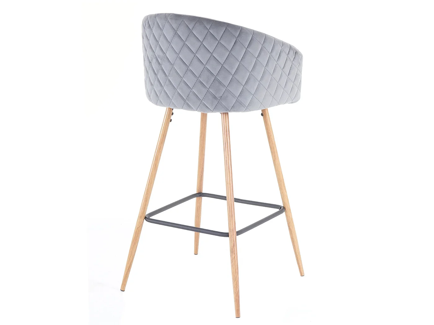 Tabouret de bar MCW-D72 (lot de 2),  velours, gris