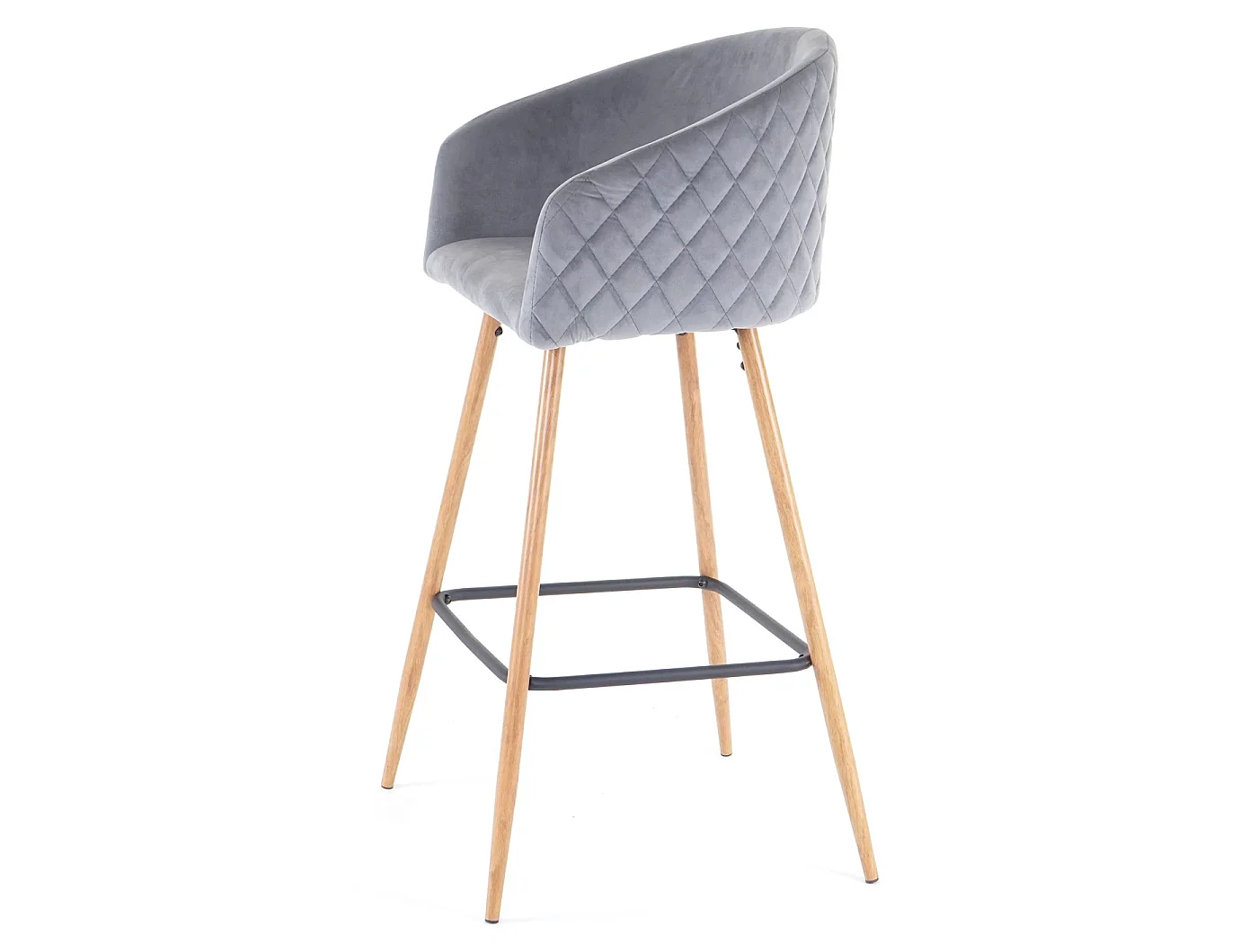 Tabouret de bar MCW-D72 (lot de 2),  velours, gris