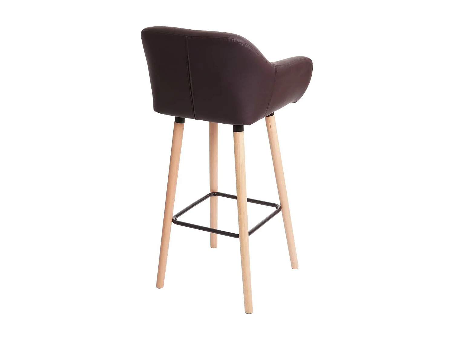 Tabouret de bar Vaasa T381 (lot de 2),  simili cuir, marron