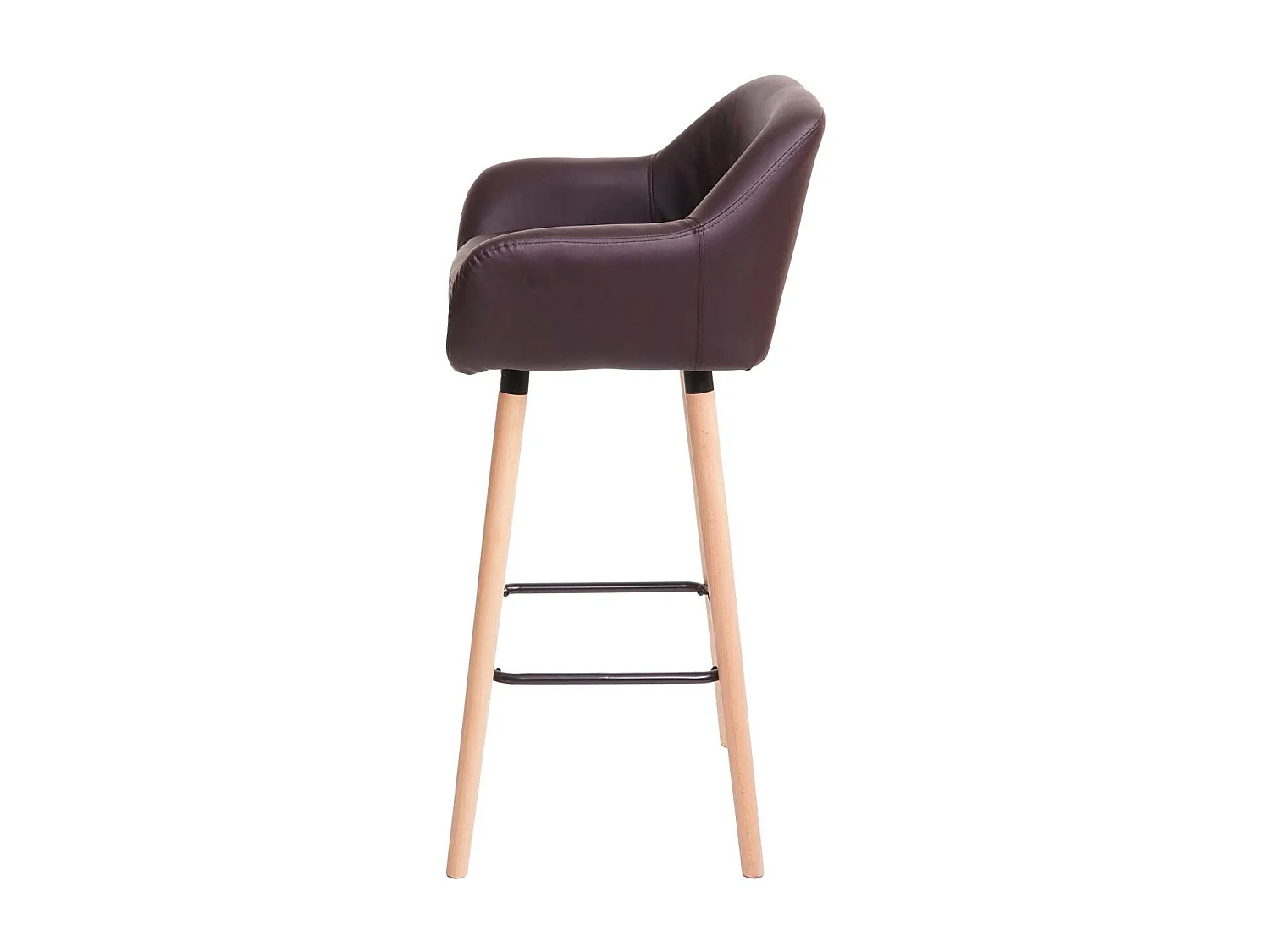 Tabouret de bar Vaasa T381 (lot de 2),  simili cuir, marron