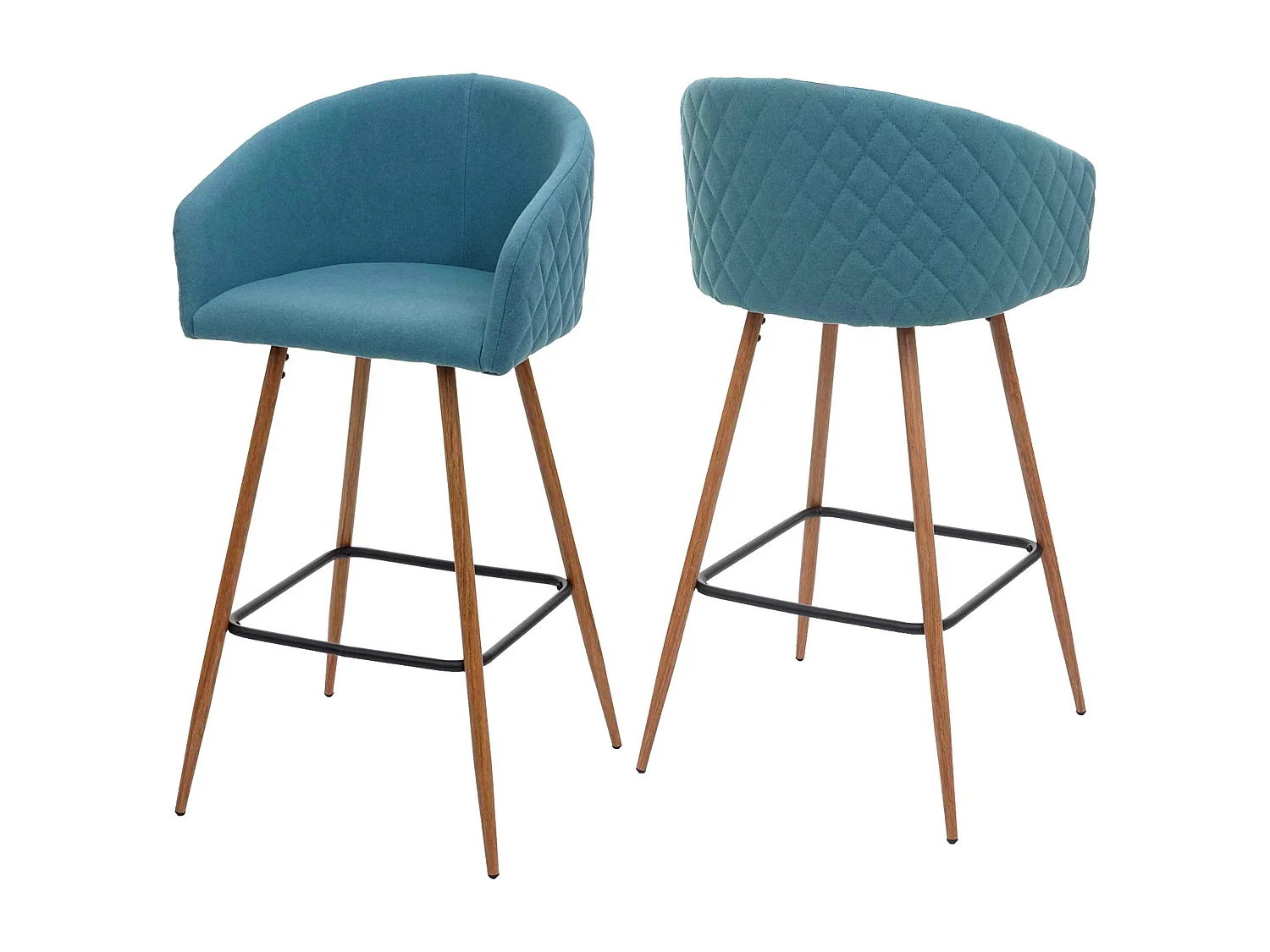 MCW-D72 barkruk (set van 2),  stof/textiel, turquoise