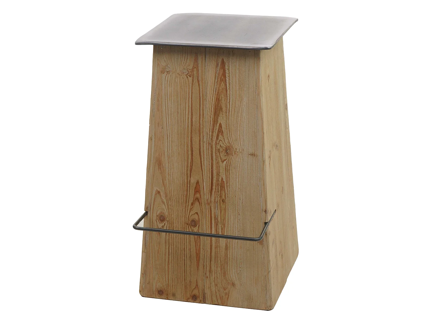 Barhocker MCW-L76, Barstuhl Tresenhocker, Industrial Massiv-Holz MVG-zertifiziert, natur mit Metall-Optik