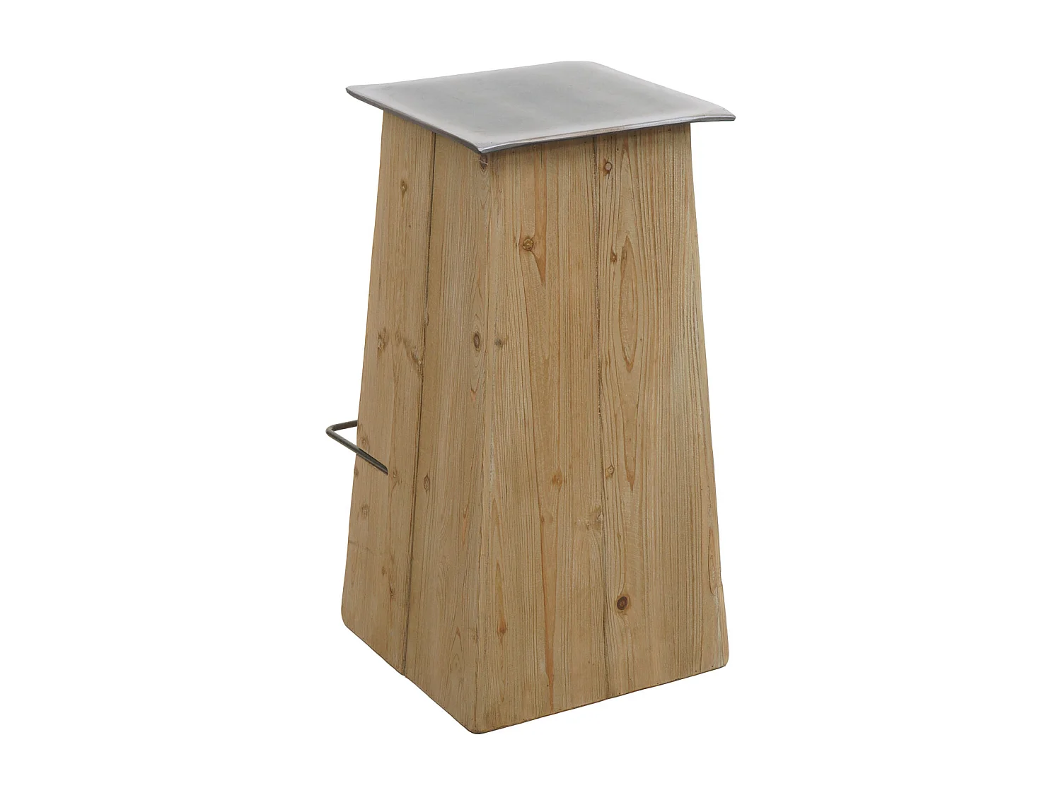 Barhocker MCW-L76, Barstuhl Tresenhocker, Industrial Massiv-Holz MVG-zertifiziert, natur mit Metall-Optik