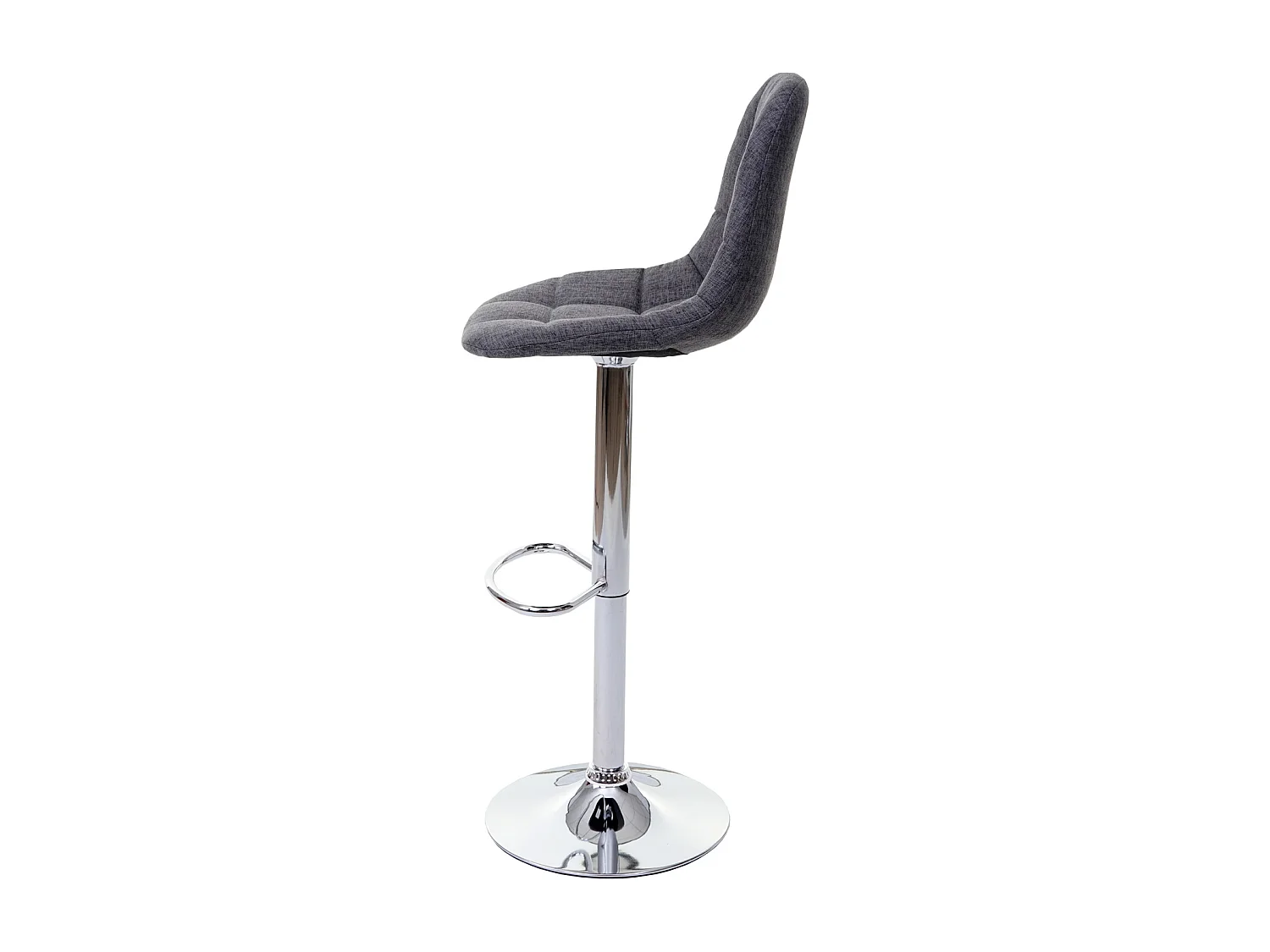 Tabouret de bar MCW-A67 (lot de 2),  gris, tissu