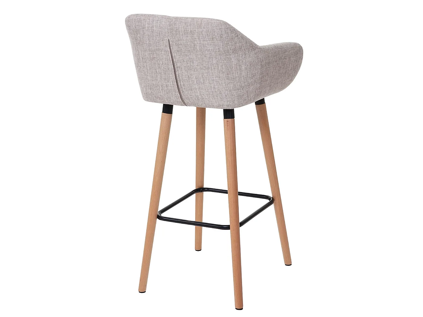 Barkruk Vaasa T381 (set van 2),  textiel, crèmegrijs