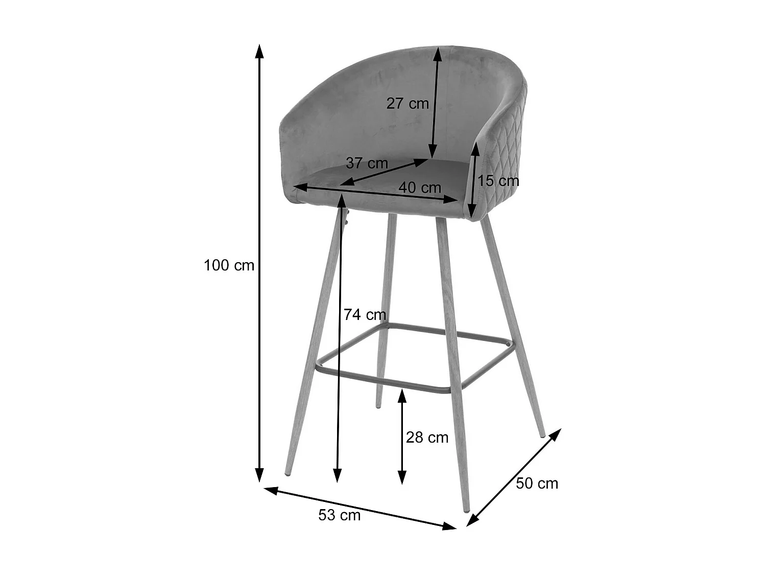 Stołek barowy MCW-D72 (zestaw 2 szt.),  tkanina/tekstylia, kremowo-beżowy