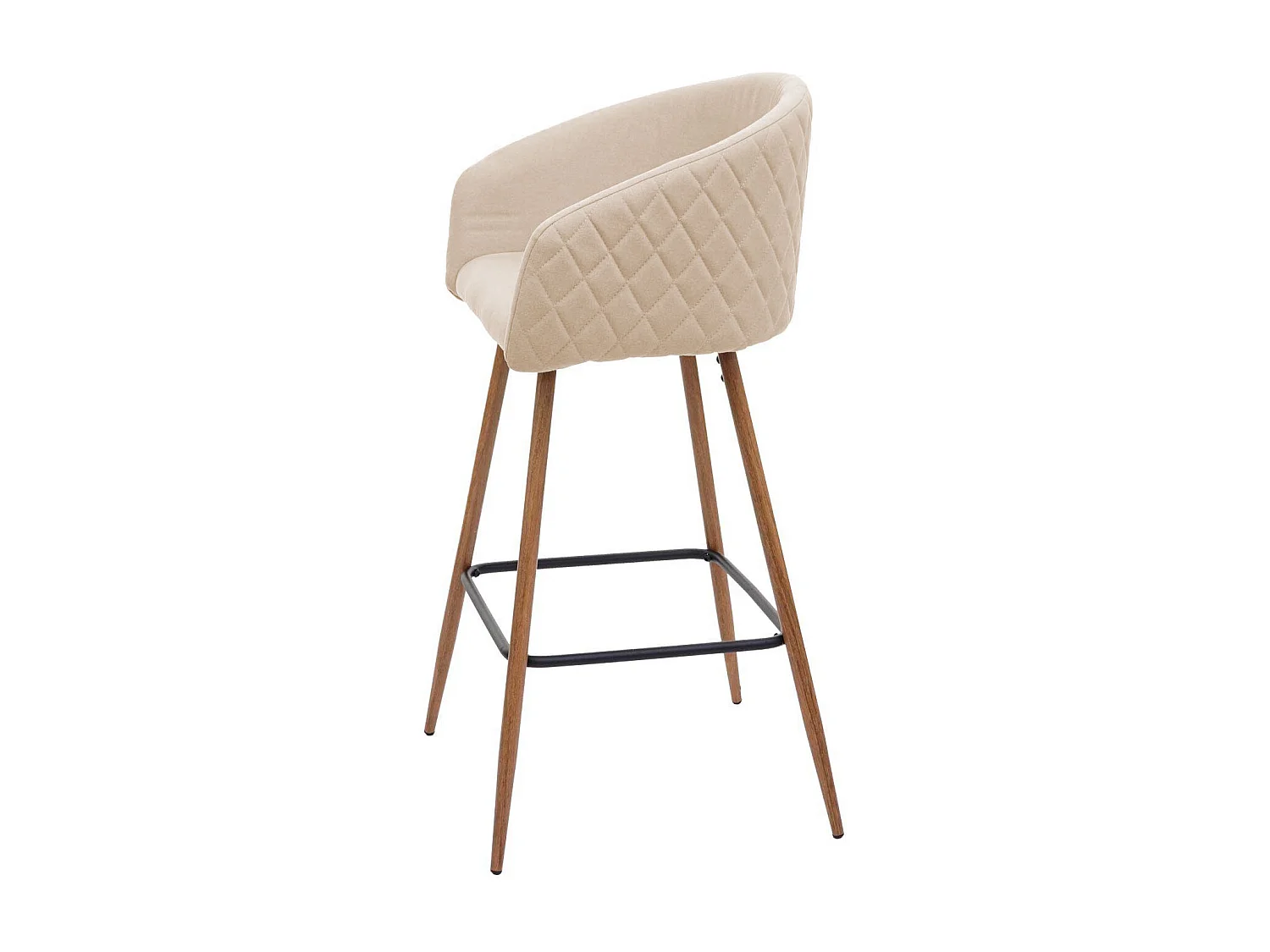 Stołek barowy MCW-D72 (zestaw 2 szt.),  tkanina/tekstylia, kremowo-beżowy