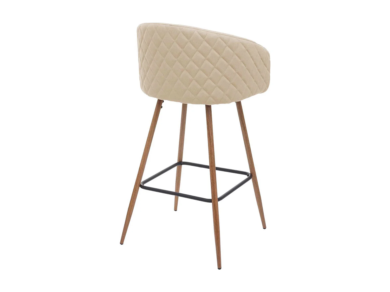 Stołek barowy MCW-D72 (zestaw 2 szt.),  tkanina/tekstylia, kremowo-beżowy