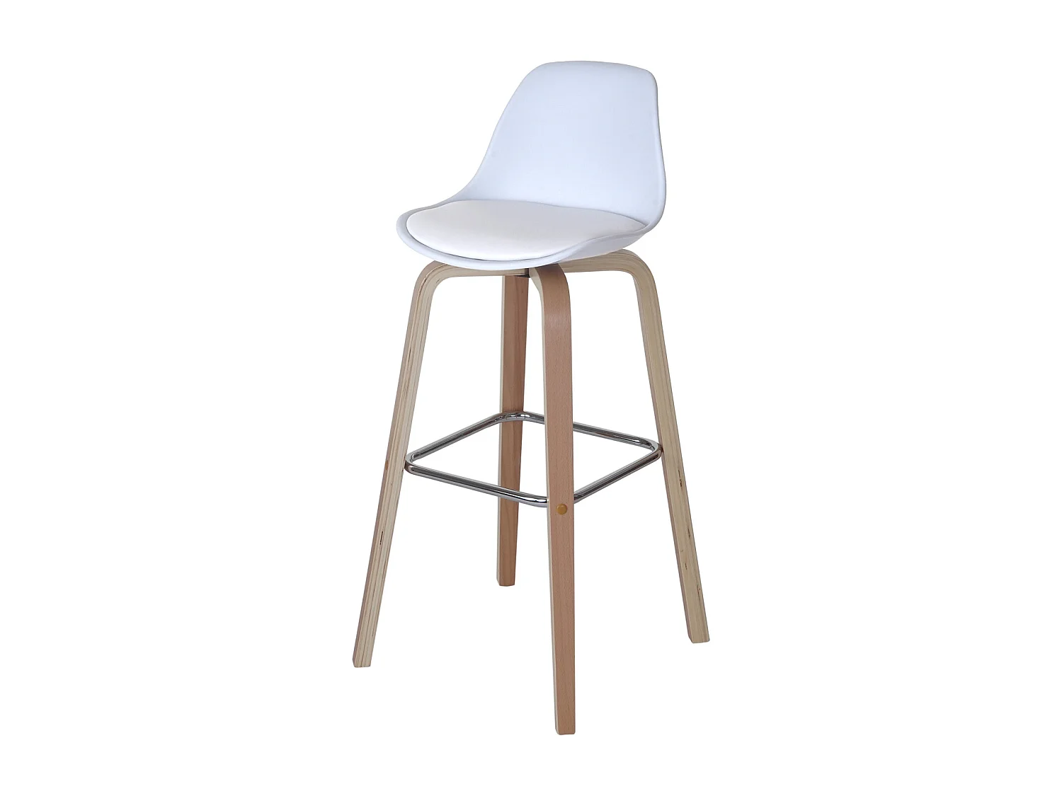 Tabouret de bar MCW-A89 (lot de 2),  tissu, blanc