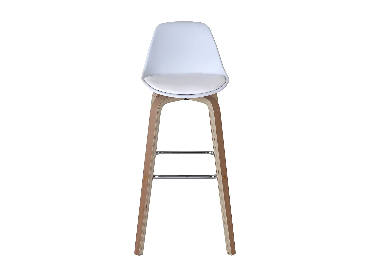 Tabouret de bar MCW-A89 (lot de 2),  tissu, blanc