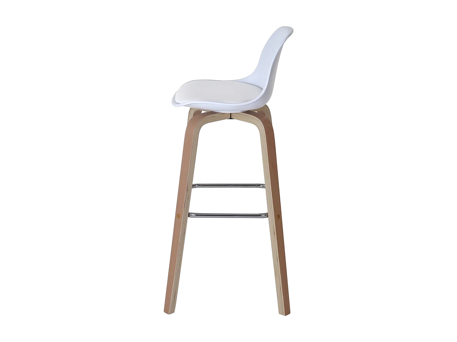 Tabouret de bar MCW-A89 (lot de 2),  tissu, blanc