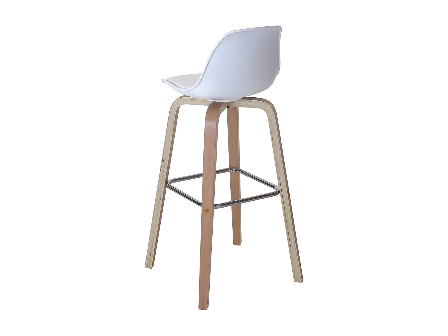 Tabouret de bar MCW-A89 (lot de 2),  tissu, blanc