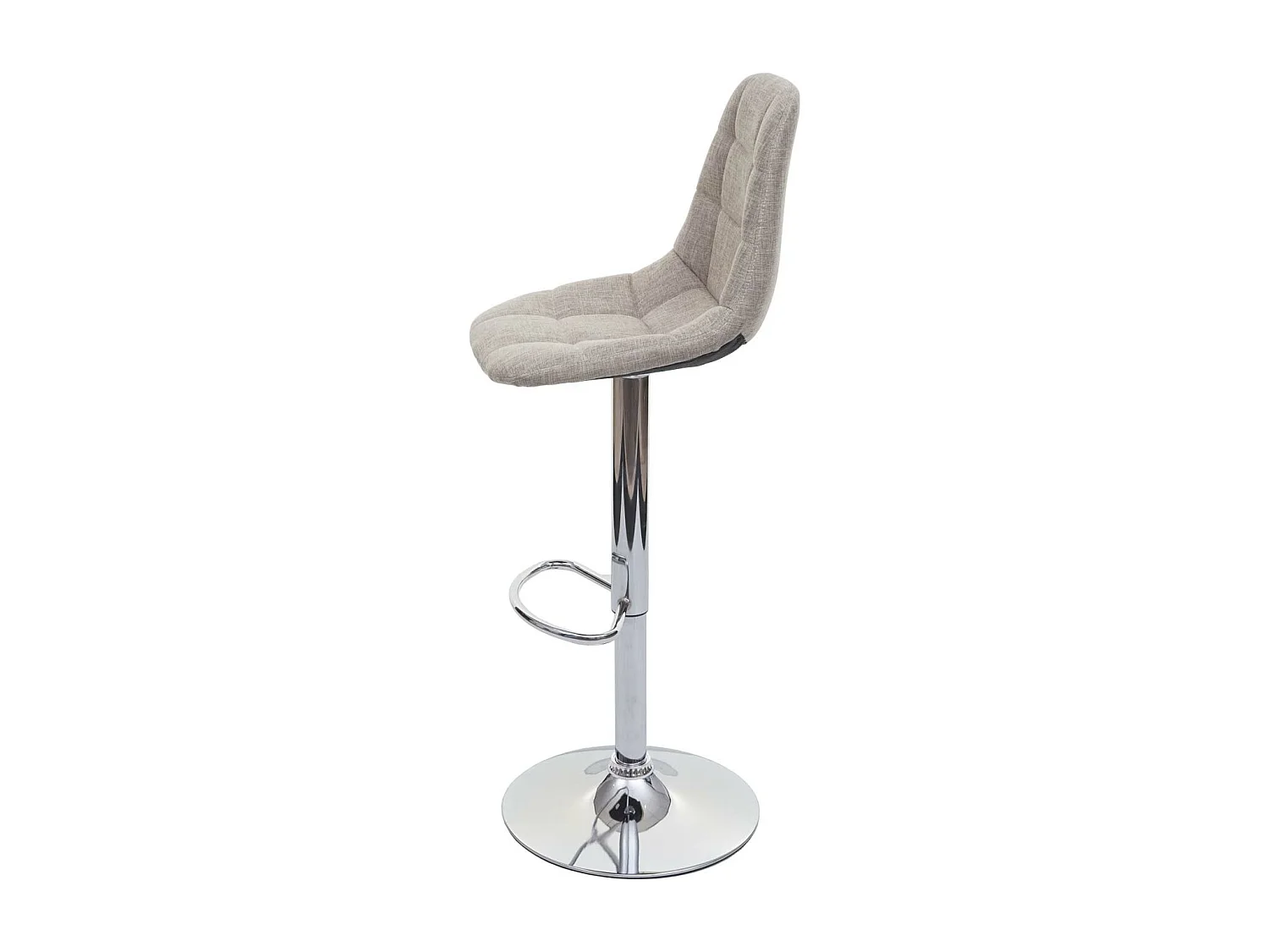Tabouret de bar MCW-A67 (lot de 2),  gris crème, textile