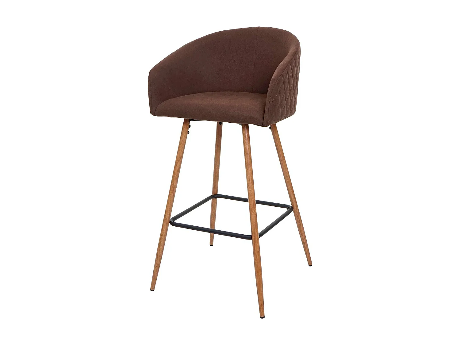 Tabouret de bar MCW-D72 (lot de 2),  tissu/textile, marron
