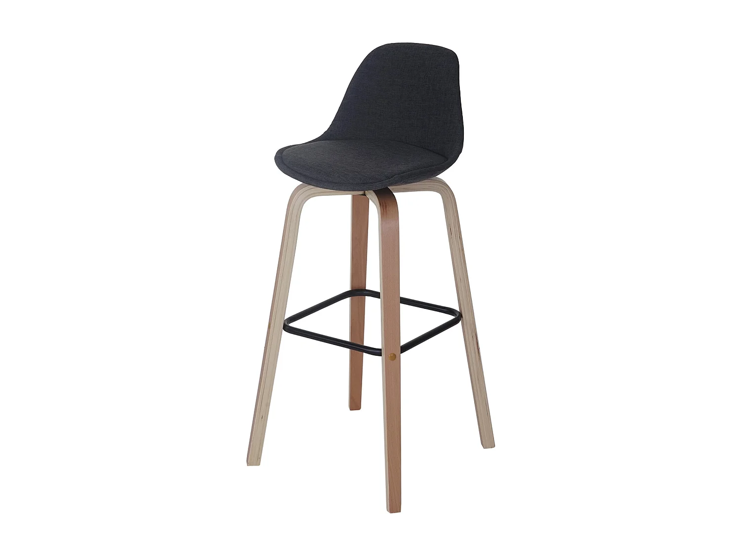 Barhocker MCW-A89 (2er-Set), Textil, dunkelgrau
