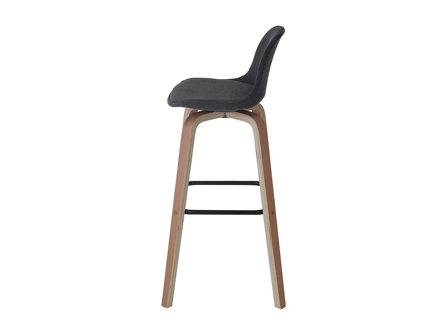 Barhocker MCW-A89 (2er-Set), Textil, dunkelgrau
