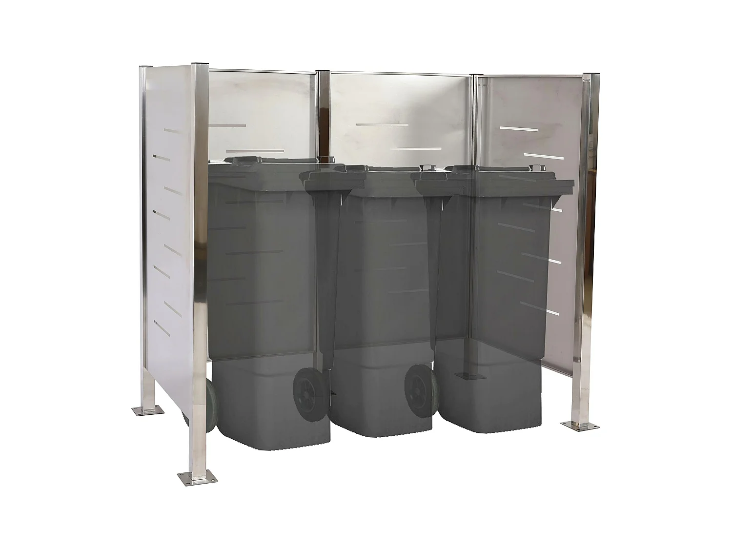Clôture pour poubelles MCW-J55,  inox