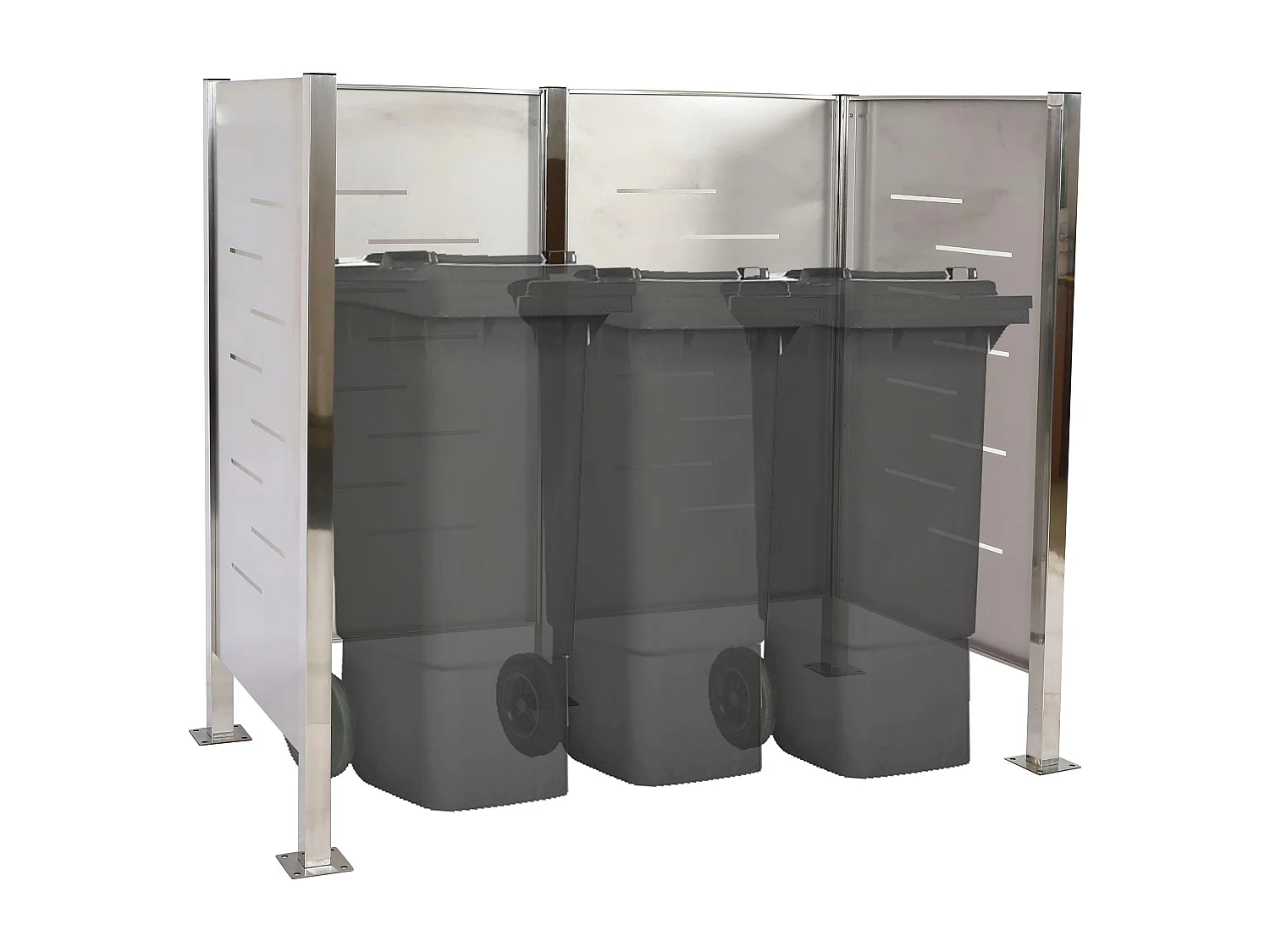 Clôture pour poubelles MCW-J55,  inox