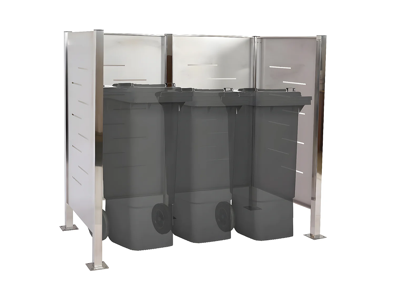 Clôture pour poubelles MCW-J55,  inox