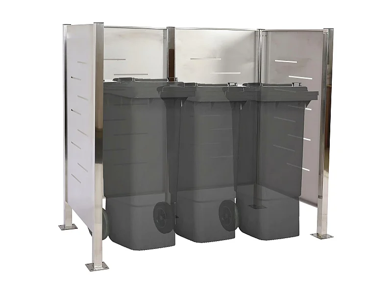 Clôture pour poubelles MCW-J55,  inox