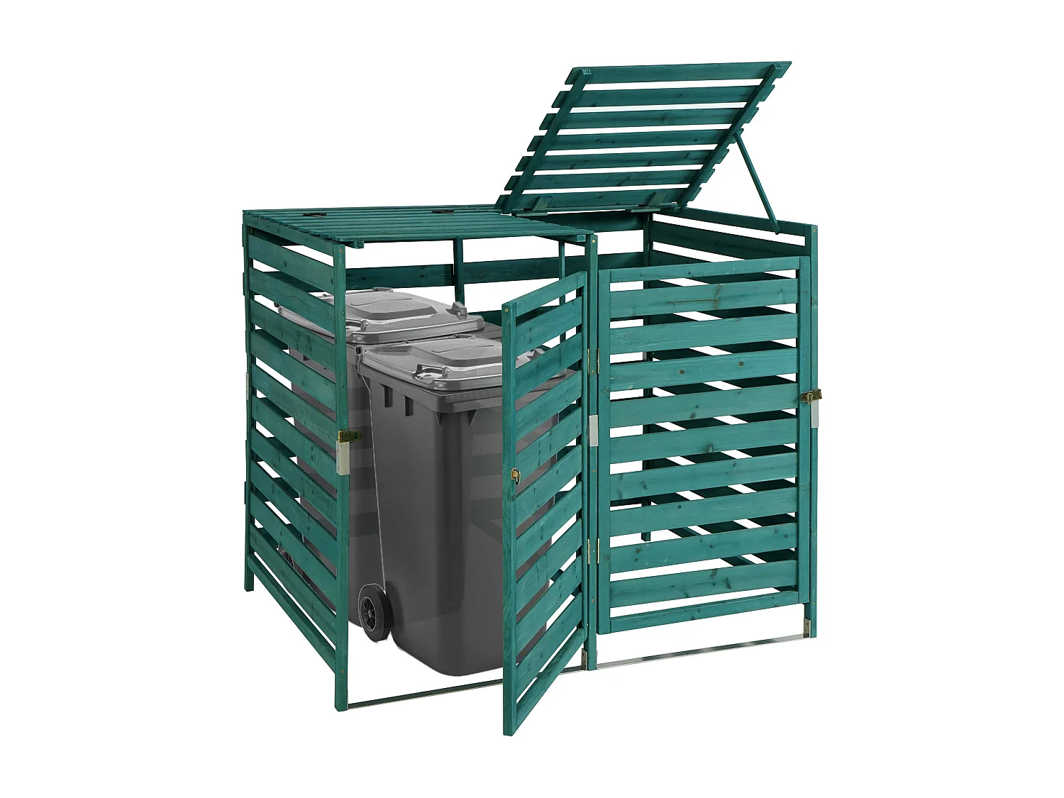 Cache-poubelle MCW-H62 pour 2 ou 4 poubelles,  vert foncé