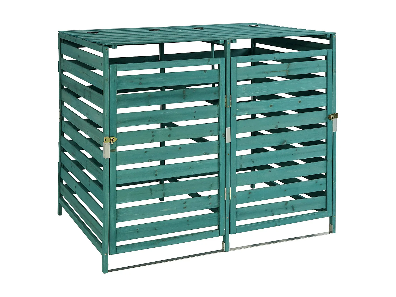 Cache-poubelle MCW-H62 pour 2 ou 4 poubelles,  vert foncé