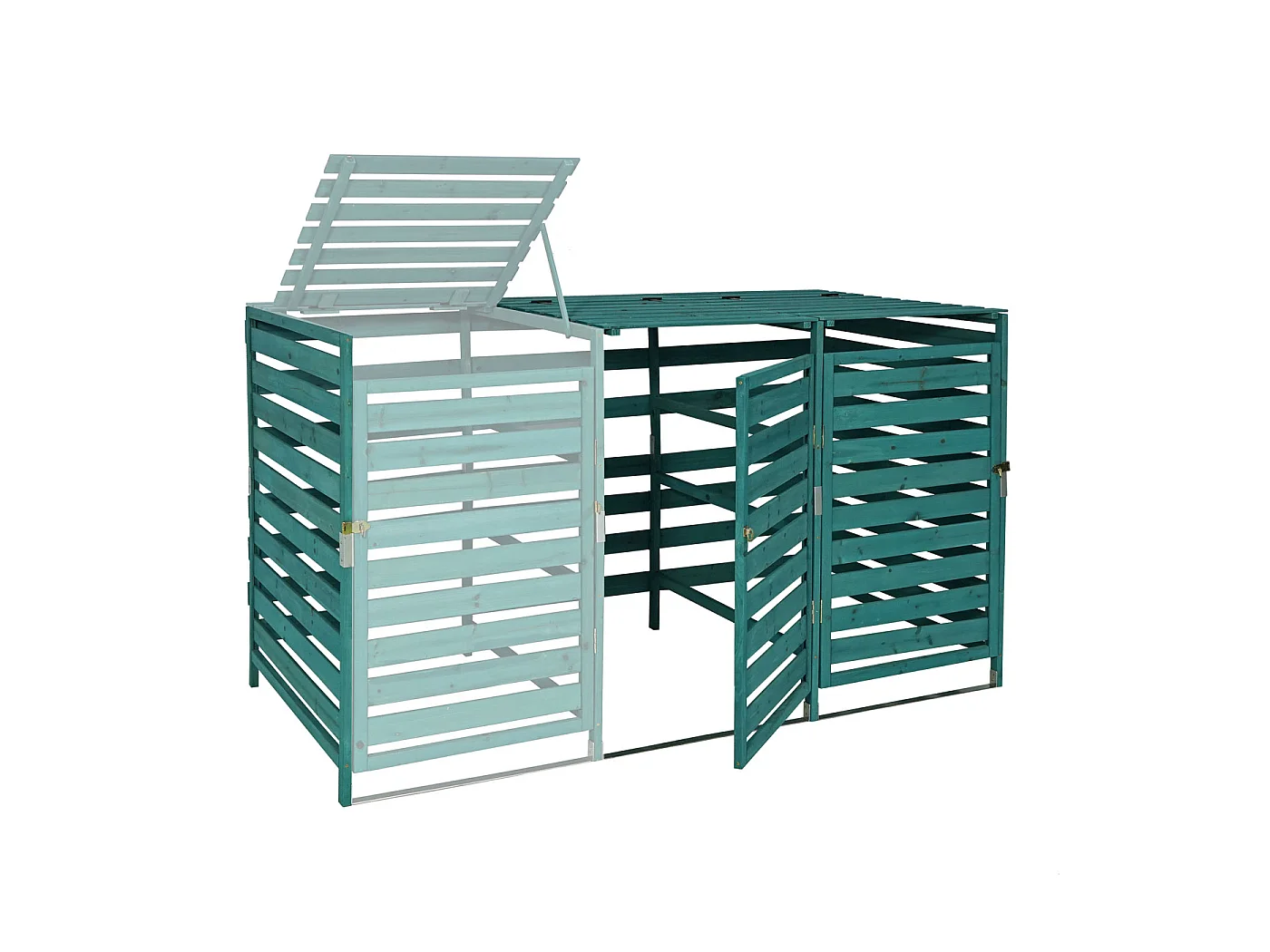 Cache-poubelle MCW-H62 pour 2 ou 4 poubelles,  vert foncé