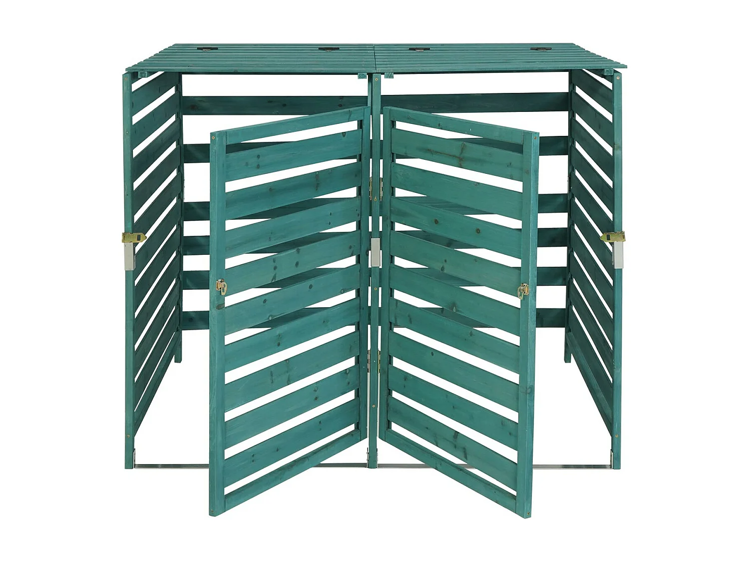 Cache-poubelle MCW-H62 pour 2 ou 4 poubelles,  vert foncé