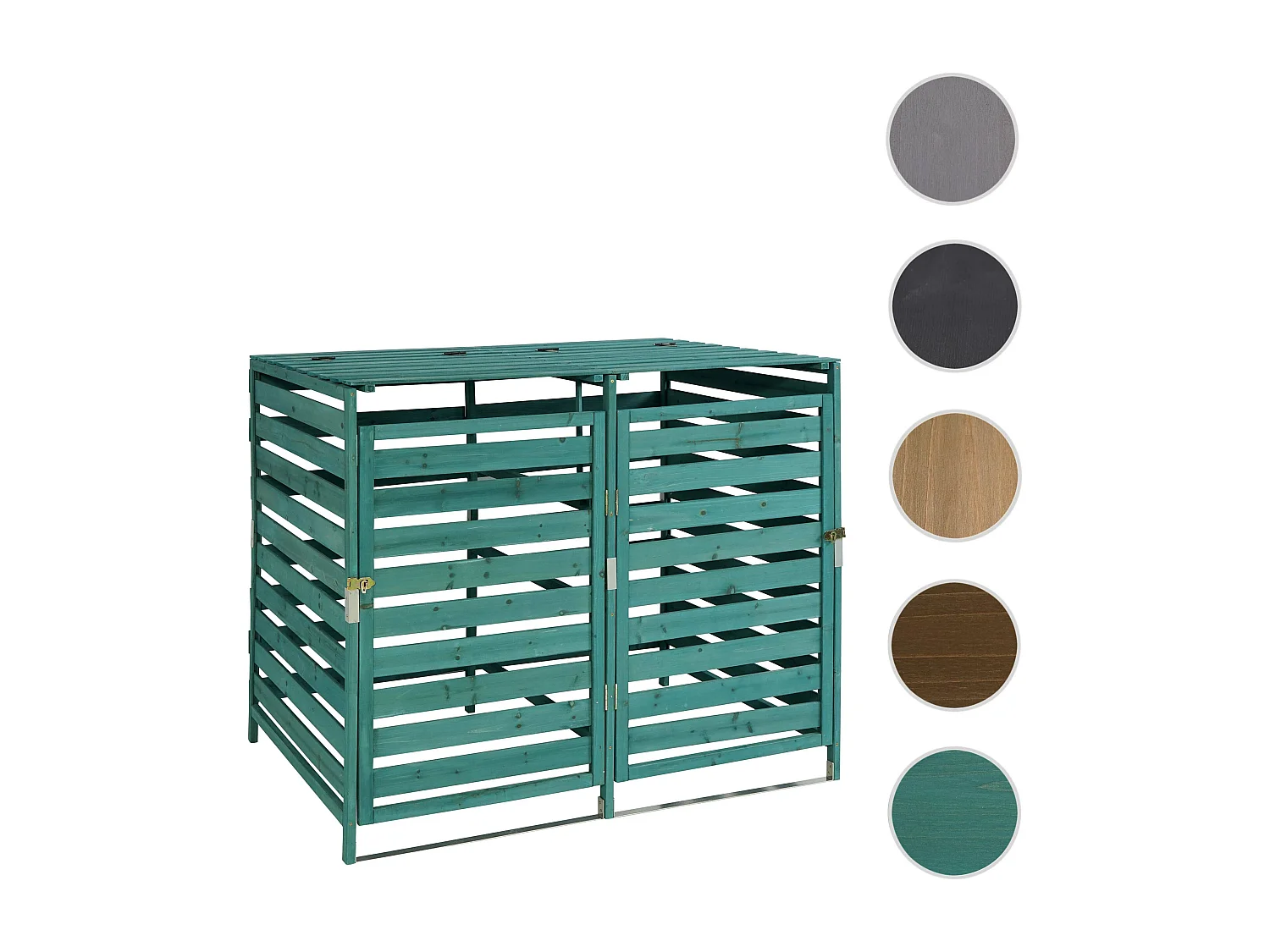 Cache-poubelle MCW-H62 pour 2 ou 4 poubelles,  vert foncé