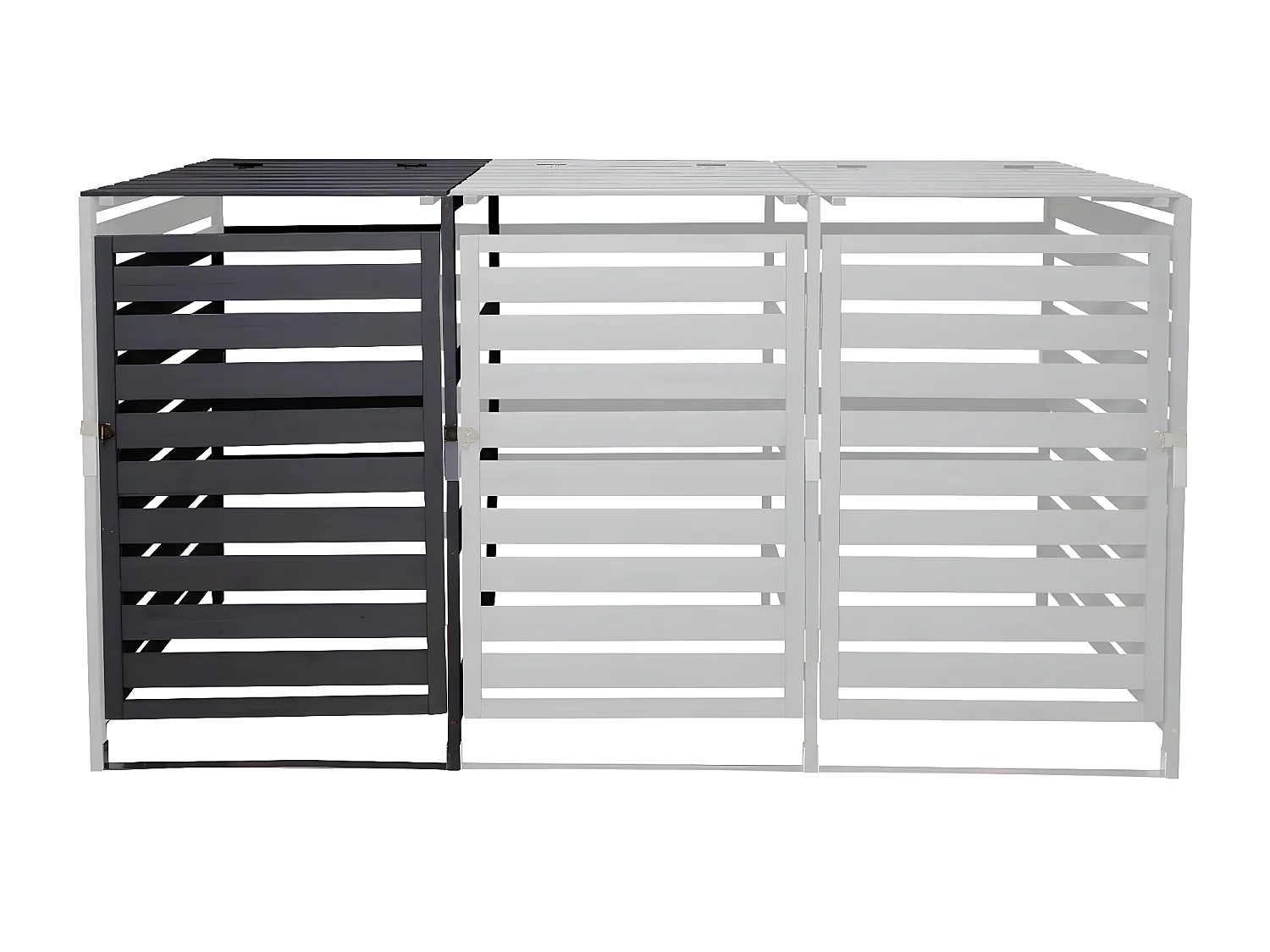 Modulo aggiuntivo per copribidoni box spazzatura rifiuti MCW-H62 97x67x114cm legno abete antracite