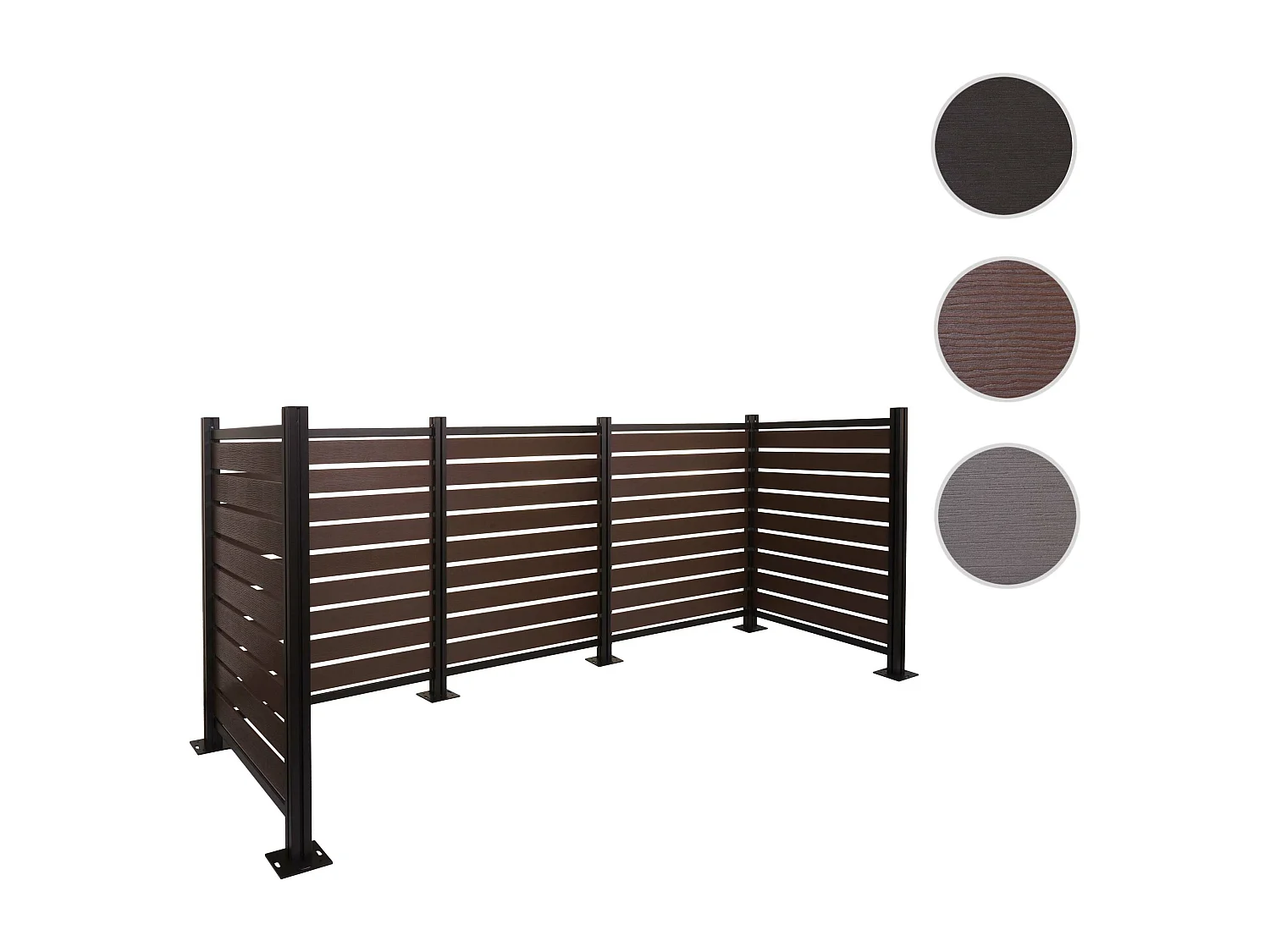 Aluminiowe ogrodzenie kosza na śmieci MCW-K57,  brązowy