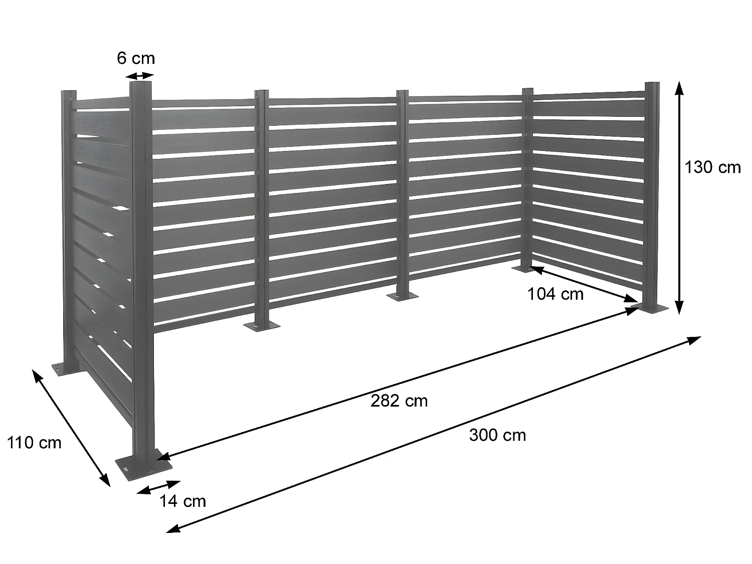 Aluminium afvalemmerhek MCW-K57,  bruin