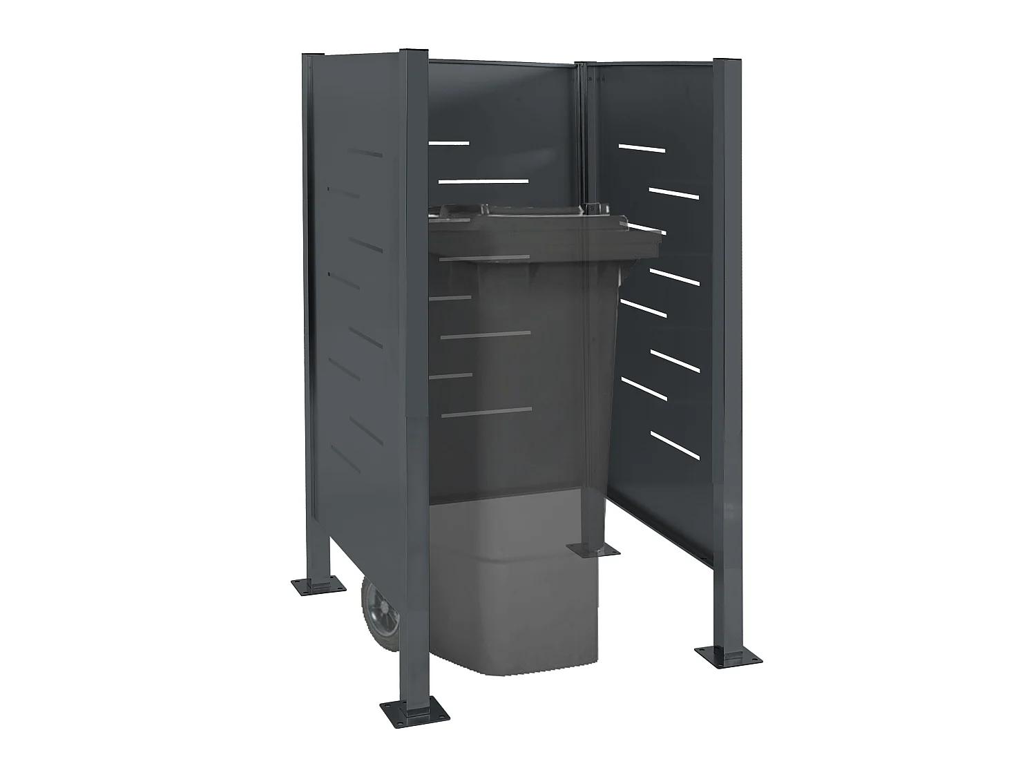 Clôture pour poubelles MCW-J55 Métal,  anthracite