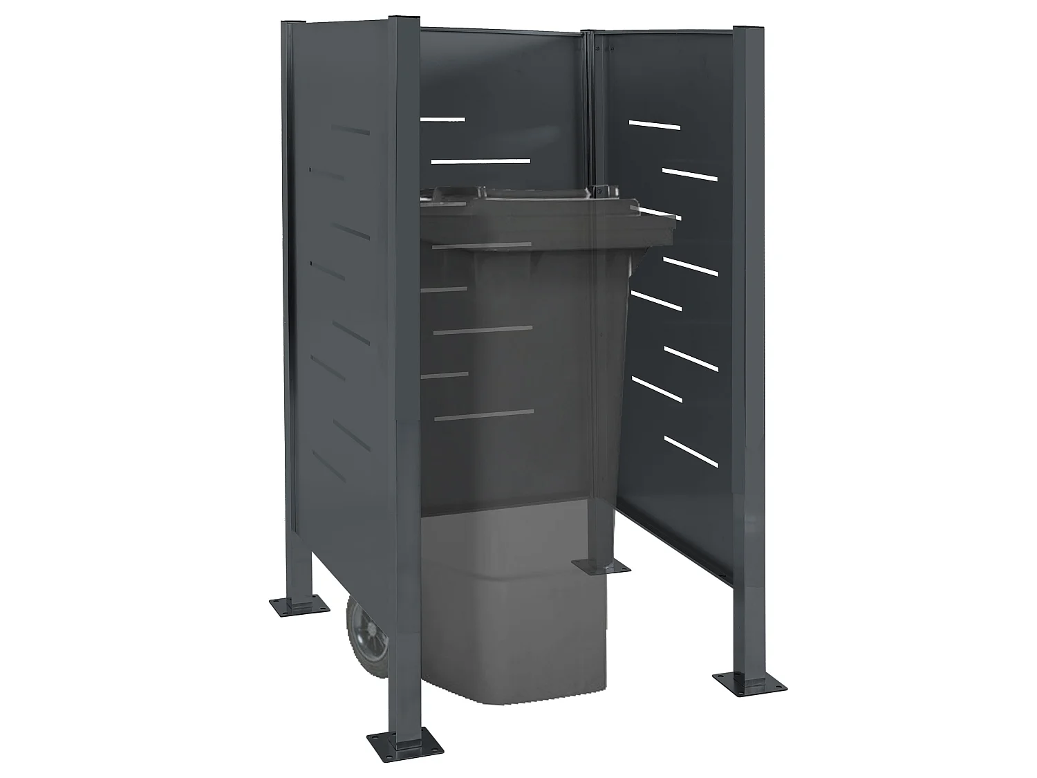 Clôture pour poubelles MCW-J55 Métal,  anthracite