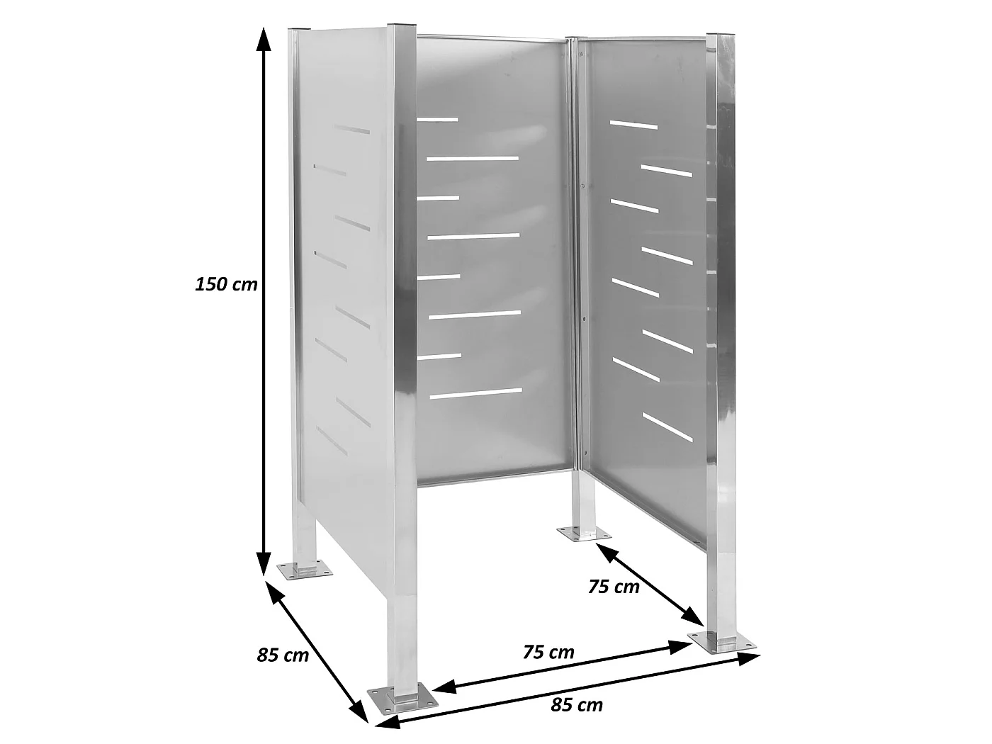 Clôture pour poubelles MCW-J55 Métal,  anthracite