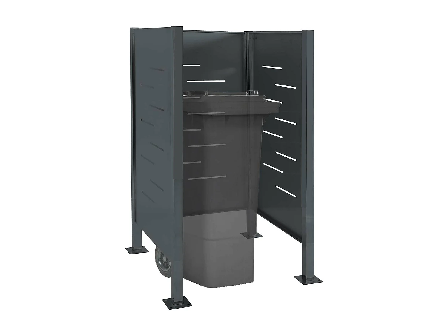 Clôture pour poubelles MCW-J55 Métal,  anthracite