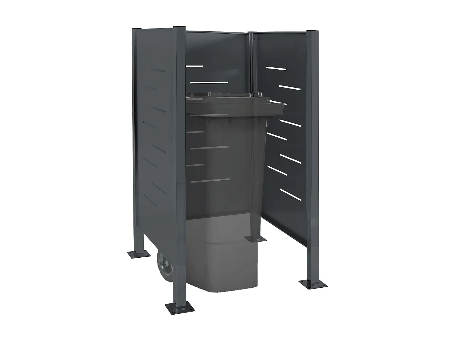 Clôture pour poubelles MCW-J55 Métal,  anthracite