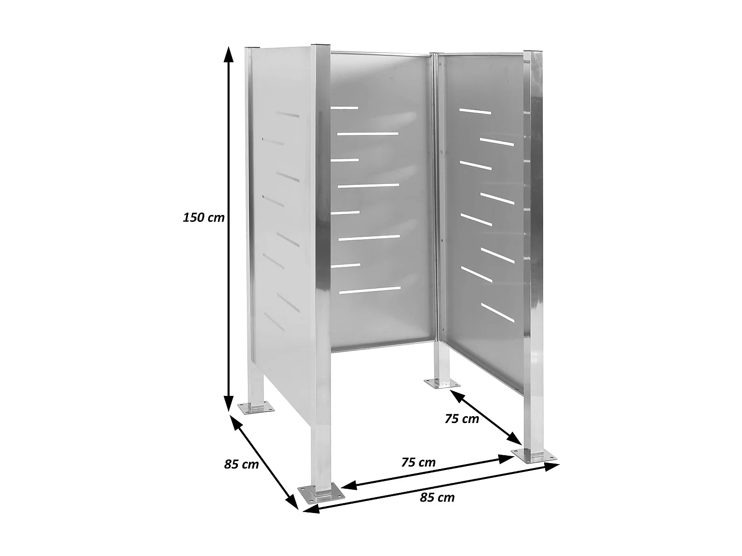Clôture pour poubelles MCW-J55 Métal,  anthracite